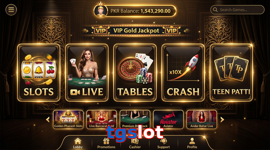Main screen of Tgslot casino page for PK players